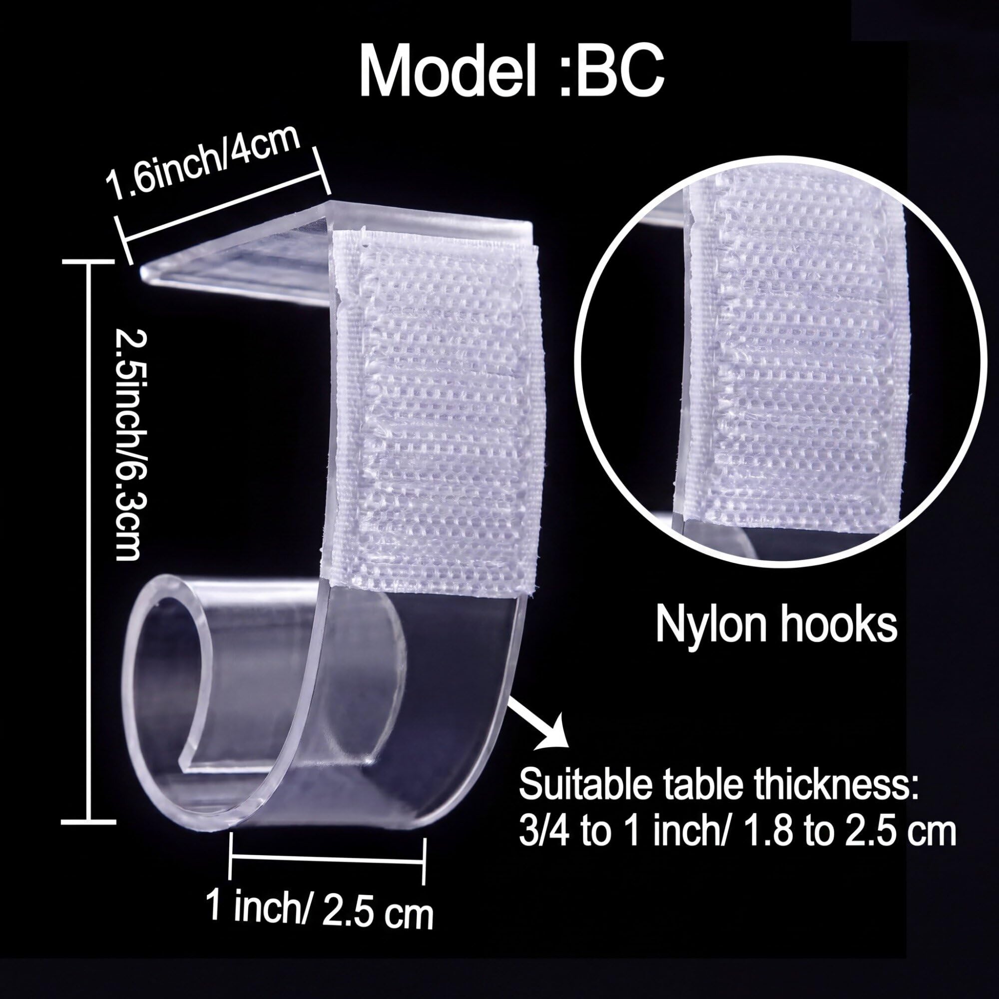 Boao Confezione da 50 clip per tovaglia da tavolo in plastica, per bordo da tavolo da 1 3/5 a 2 1/5 pollici