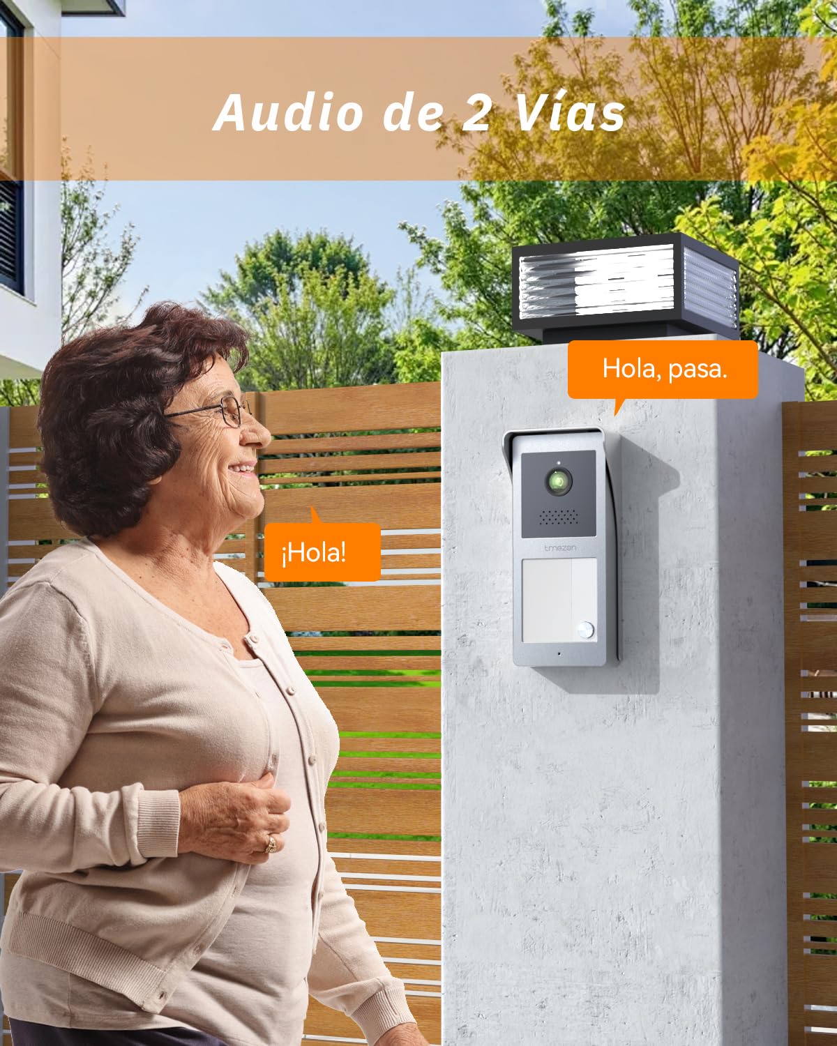 TMEZON Videoportero Sistema de Intercomunicación con 7'' Monitor a Color,HD Timbre Video Mirilla 2 Hilos,Audio bidireccional, visión Nocturna, 16 Tonos de Llamada, admite 2 bloqueos