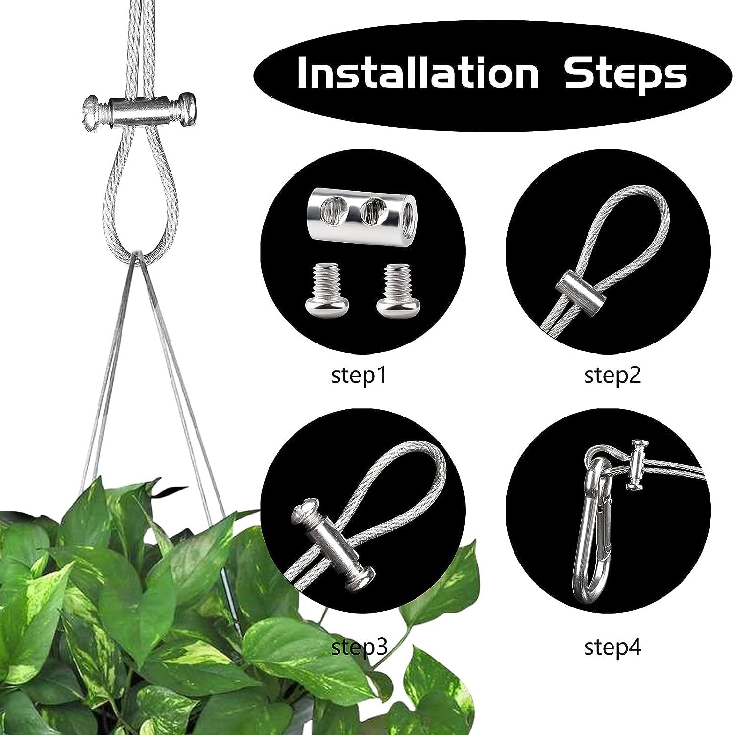 60 Clip Per Fune Metalliche Con Viti - Morsetti Cavo Per Fissaggio 1-2mm - Foto 4