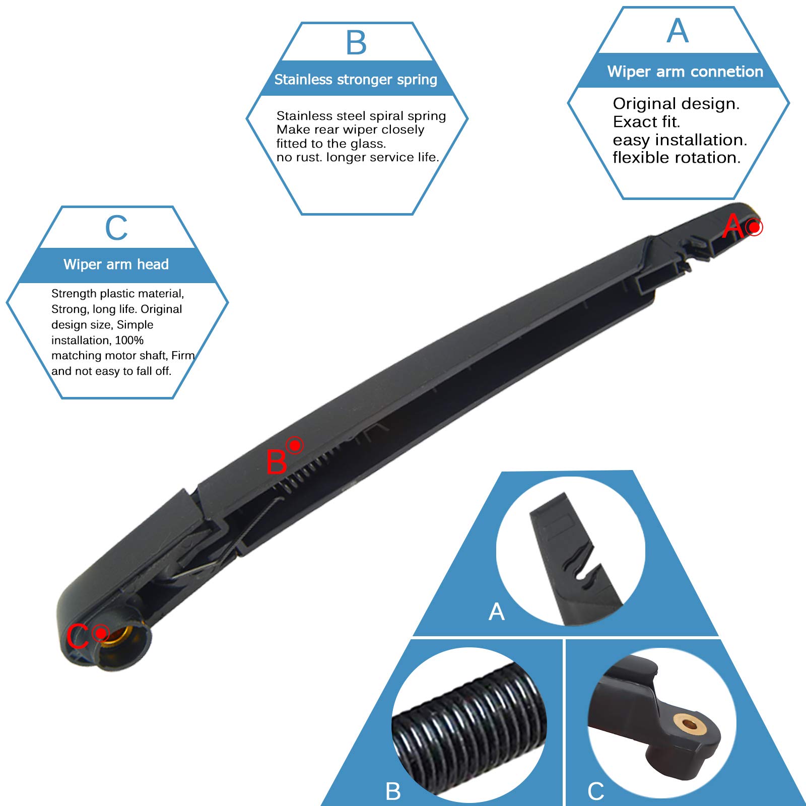 Rear Wiper Arm & Blade For Nissan Juke 2011-2017 Rogue 2008-2013 - Foto 8