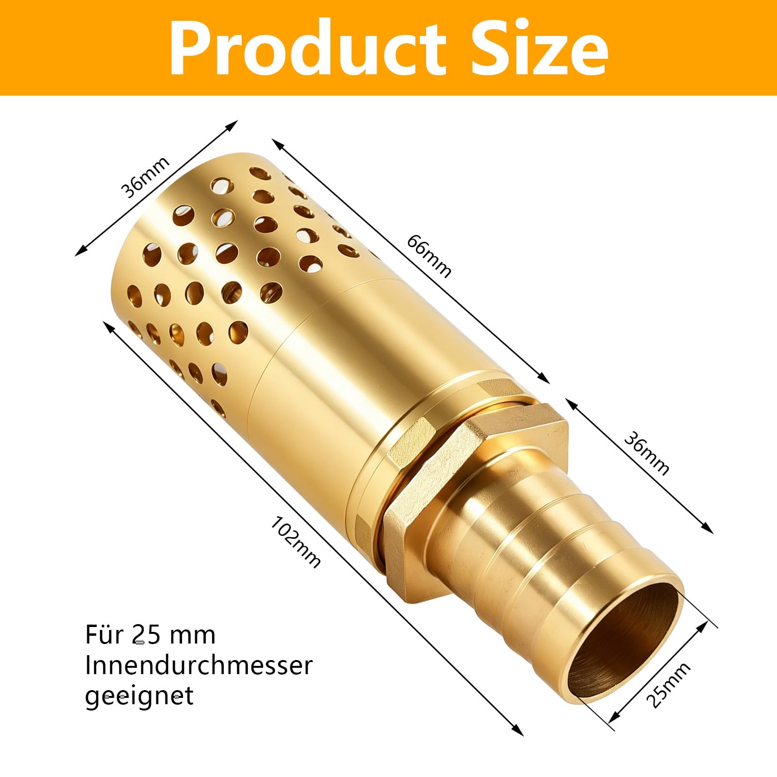 Mosiężny zawór zwrotny 1 cal, zawór zwrotny z przyłączem gwintu zewnętrznego 1", zestaw filtrów ssących 1", nierdzewny i wodoszczelny, do rur ssących, pomp, ogrodu