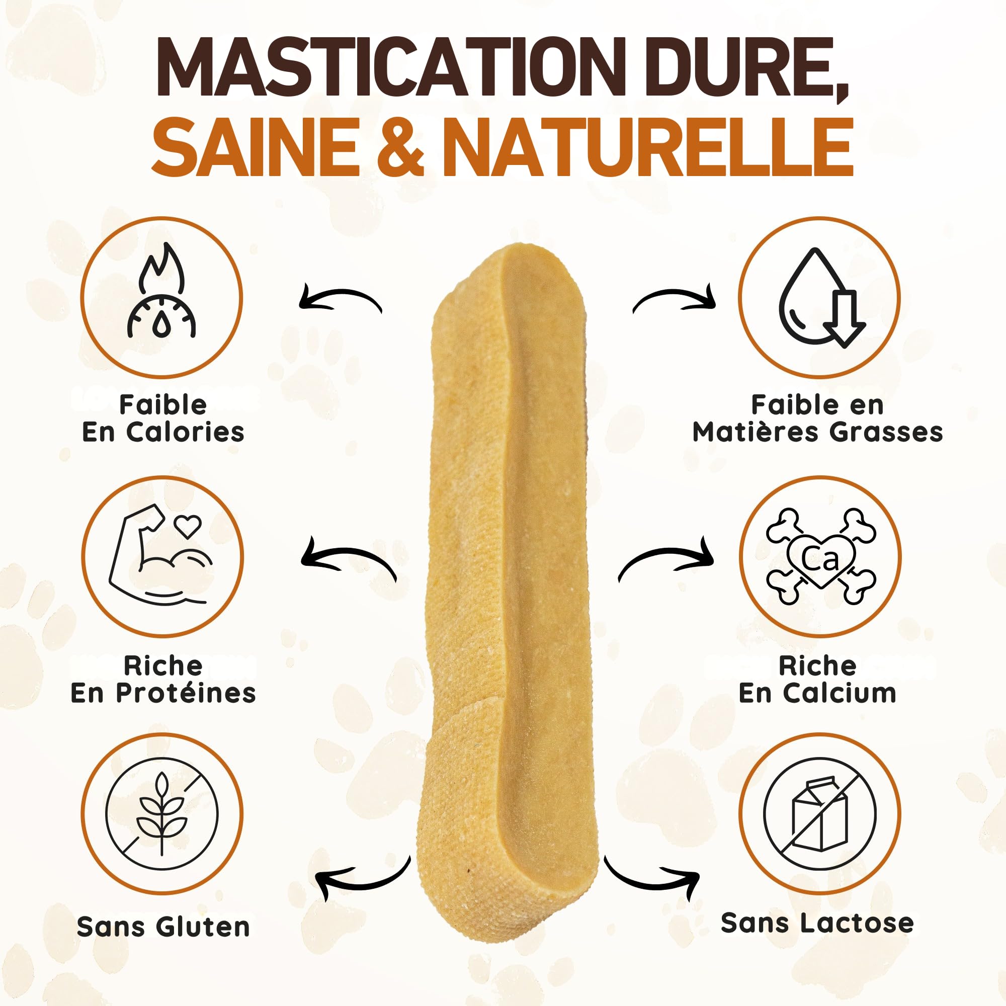 Wildfang® Fromage de Yak, Jouet pour Chien à Mâcher, M (env. 72g) pour Chiens de 5 à 25 kg – Bâtonnet Dentaire, Dureté Fromage de l'Himalaya, Churpi, Friandise d'Éducation Chiot et Chien, Lot de 1