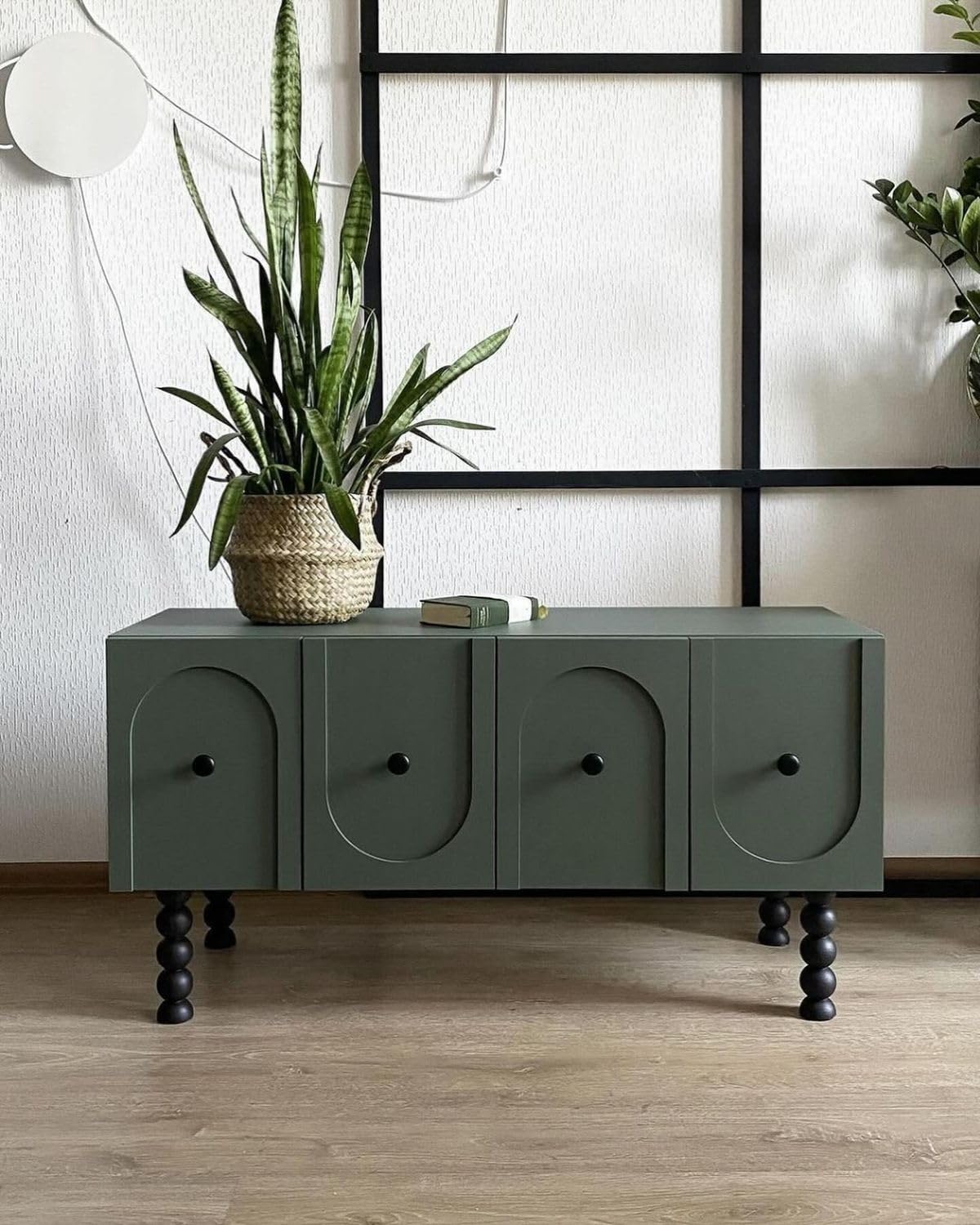Olive Green Solid Wood 4 Drawer Dresser Wooden Storage Cabinet for Living Room Bedroom Rosewood Furniture Organizer-image-6