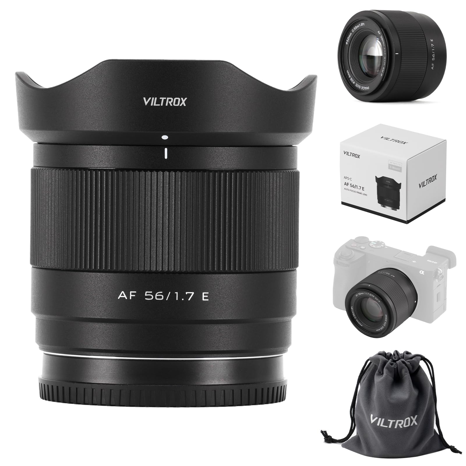 Amazon.com: VILTROX 56mm F1.7 SLR Camera Lens E-Mount AF APS-C