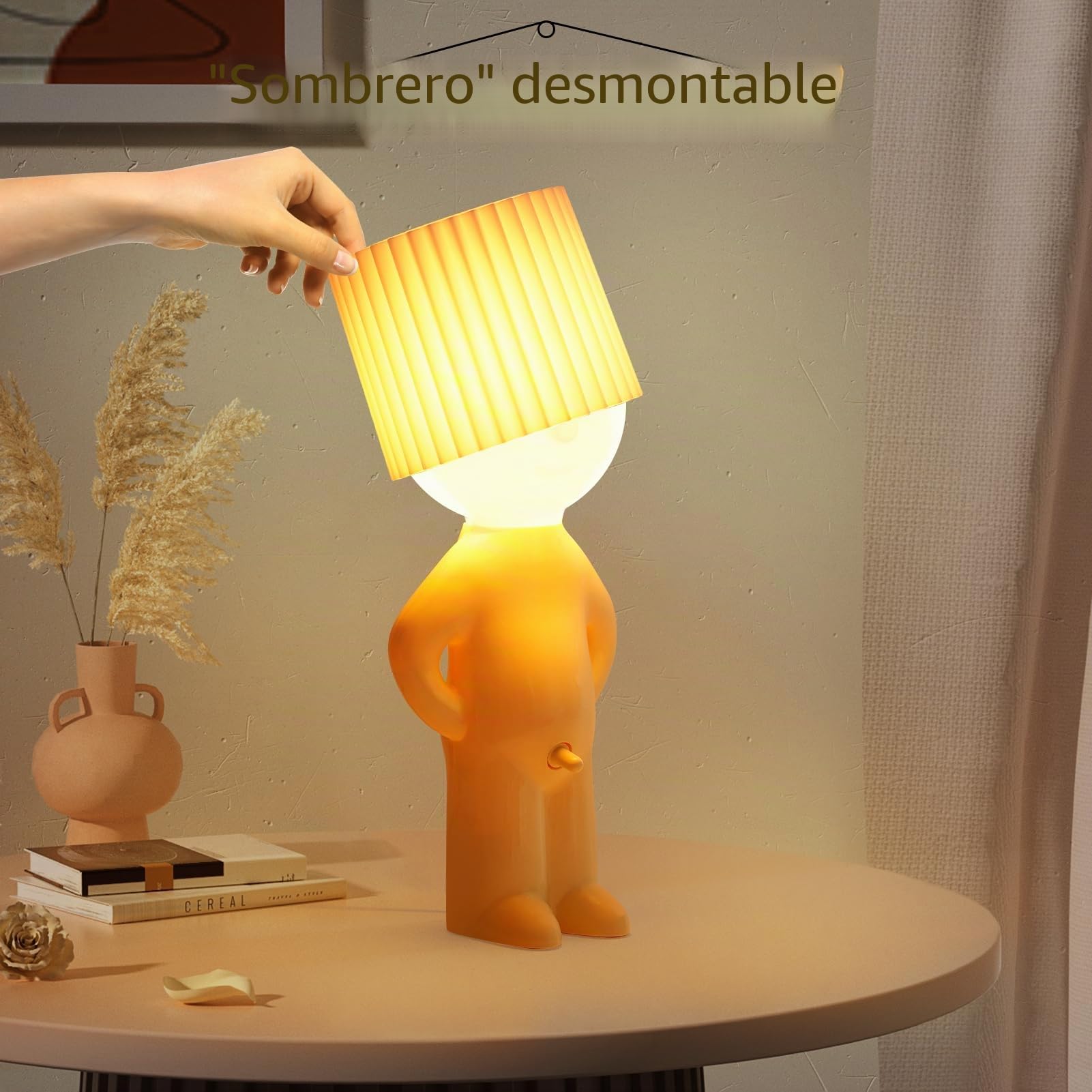 Umikk Lámpara creativa A Little Shy Man, Divertida Lámpara de Mesa LED, Lámpara de Mesa Tímida, Lámpara de Mesa Creativa con Paraguas, Romántica Lámpara de Noche LED Lámpara Dormitorio