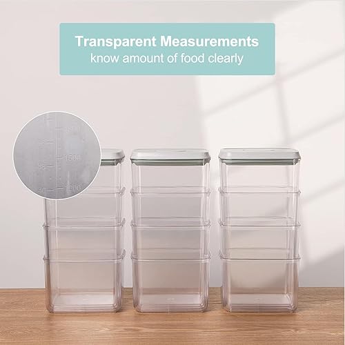Miniatura 7 de Recipientes herméticos apilables con tapas, almacenamiento hermético de alimentos, recipientes de almacenamiento de despensa de cocina para