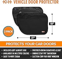 Vista 4 de K&H Pet Products Protector de puerta de automóvil para perros, paquete de 2 protectores impermeables para puerta de automóvil para mascotas contra