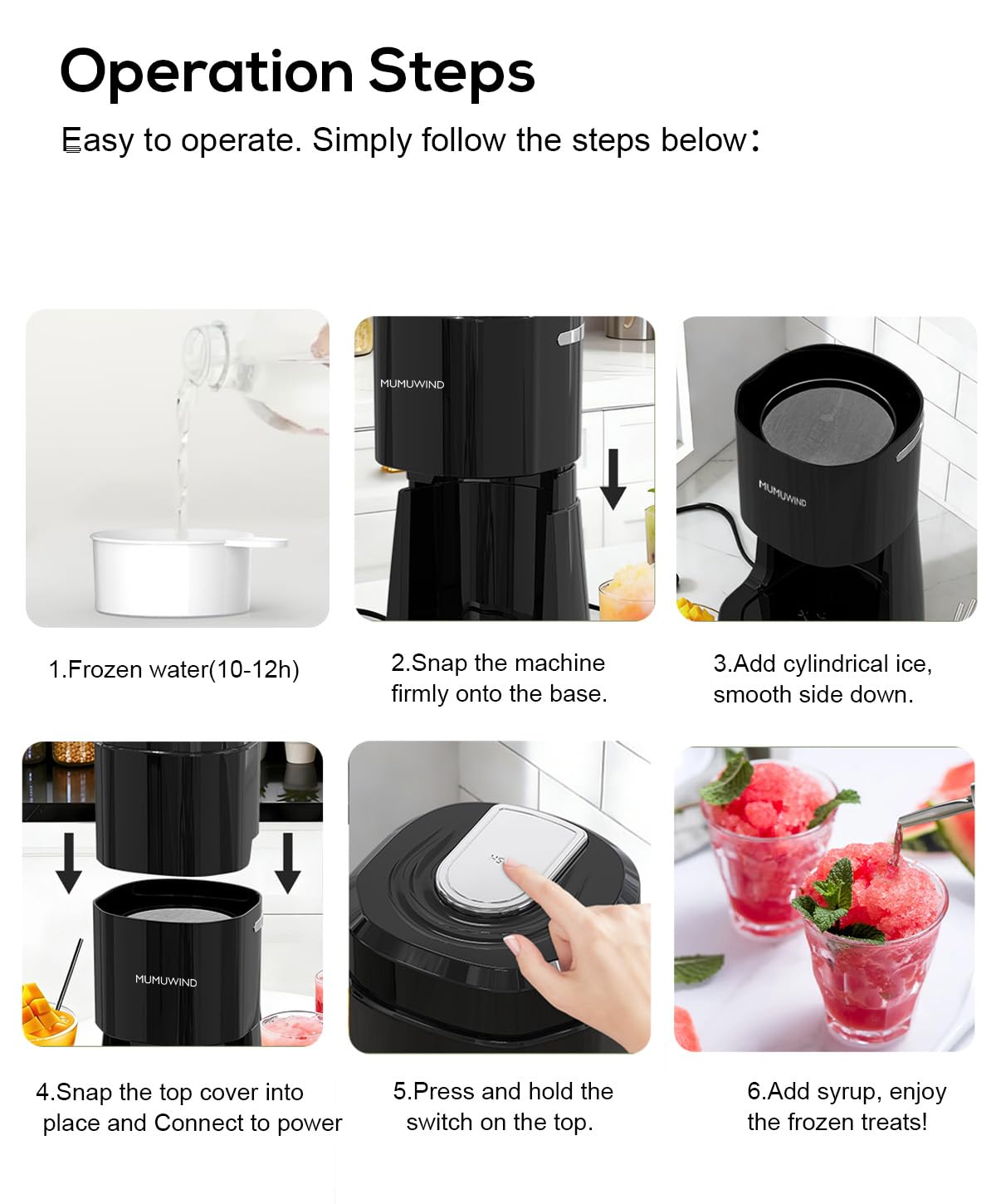 Tritaghiaccio Elettrico, Macchina per Granita da casa, Trita Ghiaccio Elettrico, ice crusher Macchina Granita per Bevande Rinfrescanti, Perfetta per Estate e Feste,Cocktail e Sorbetti