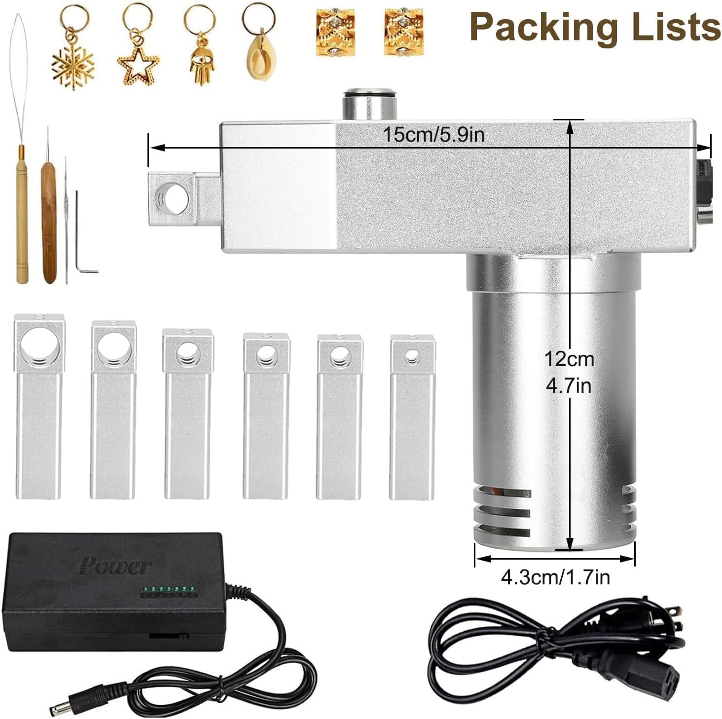 Portable Electric Dreadlock Machine – Automatic Lock Crochet for Instant Dreadlocks, Braiding Machine for Human and Synthetic Hair (6-16mm)