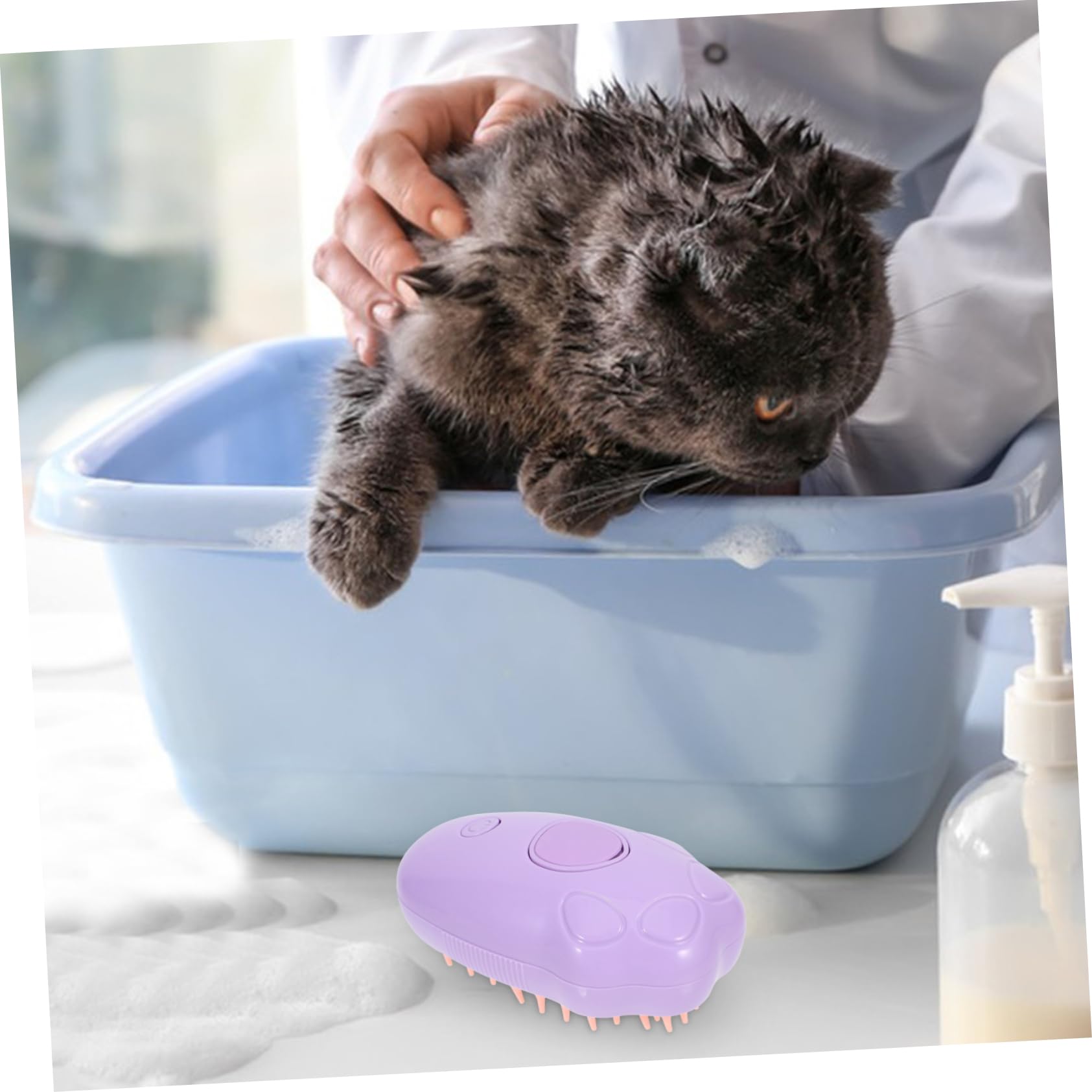 Kisangel 5piezas Cepillo De Vapor Para Gatos Autolimpiable y Multifuncional Cepillo De Masaje y Limpieza Vapor Cuidado De Color