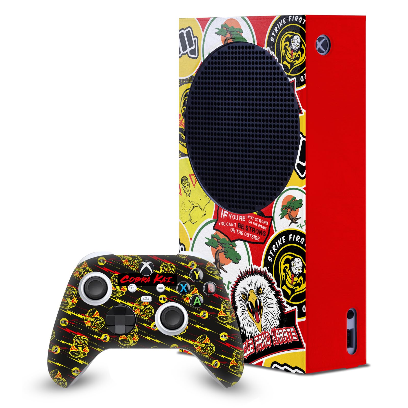 Head Case Designs Sous Licence Officielle Cobra Kai Logos mixtes Iconique Enveloppement De Console De Jeu Et Skins Pour Manette compatible avec Xbox Series S Console & Controller Bundle