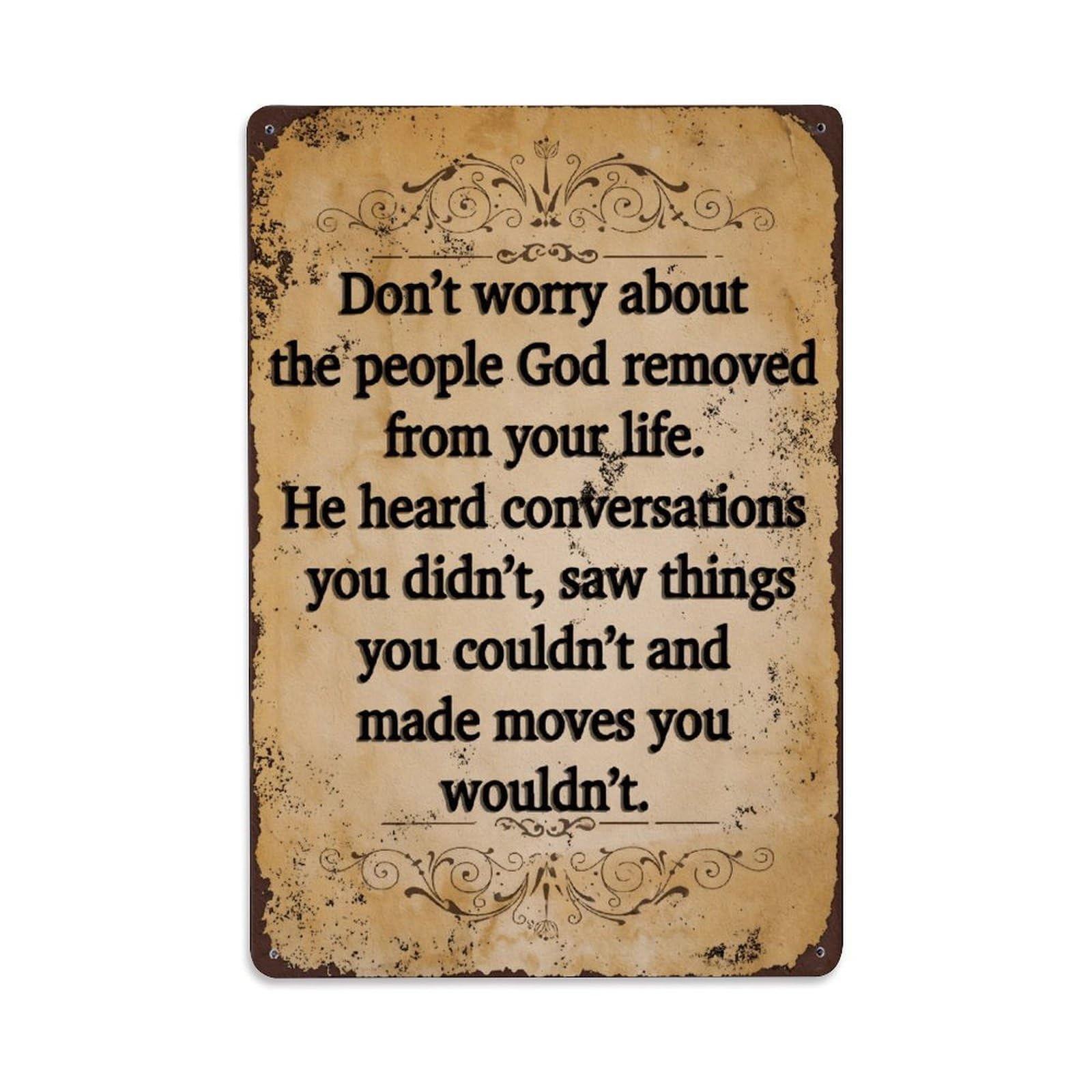 Ldfuieksufg Style Vintage Religious Inspirational Quote Poster Vintage Aluminium Metal Sign, Retro Wall Decor For Home, Bar, Garage & Farmhouse 30X20cm
