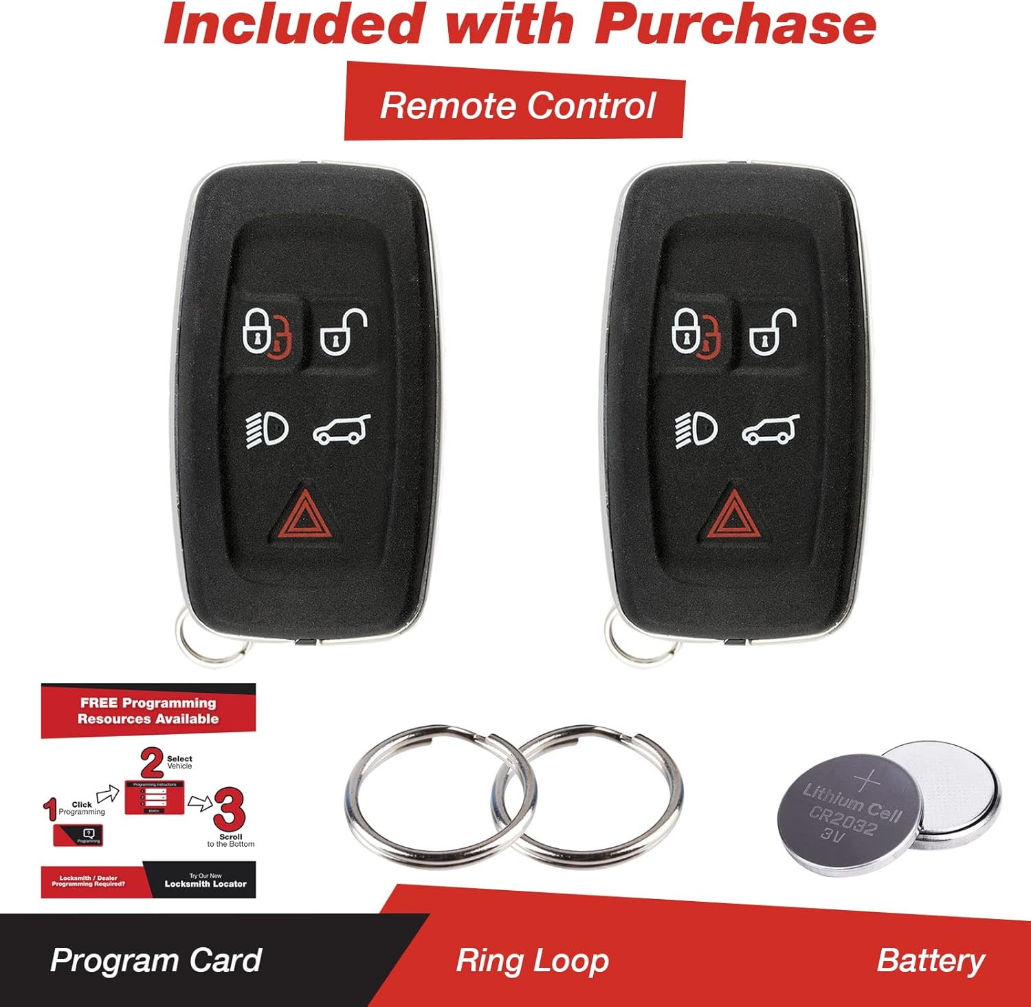 KeylessOption Keyless Entry Remote Control Car Smart Key Fob Replacement for Jaguar KOBJTF10A (Pack of 2) - Image 2