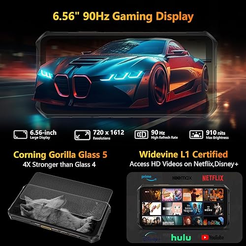 Miniatura 6 de Ulefone Armor X16 - Teléfono inteligente resistente, sistema operativo Android 15, 10360mAh33W, 12+128GB2TB, 48MP+20MP+2MP+cámara de 16MP, 6.56