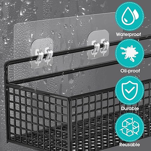 Miniatura 4 de WY LIGHTING LEVEL Paquete de 4 ganchos adhesivos de repuesto para regadera, ganchos adhesivos fuertes para esquina de ducha, estante de baño, cesta