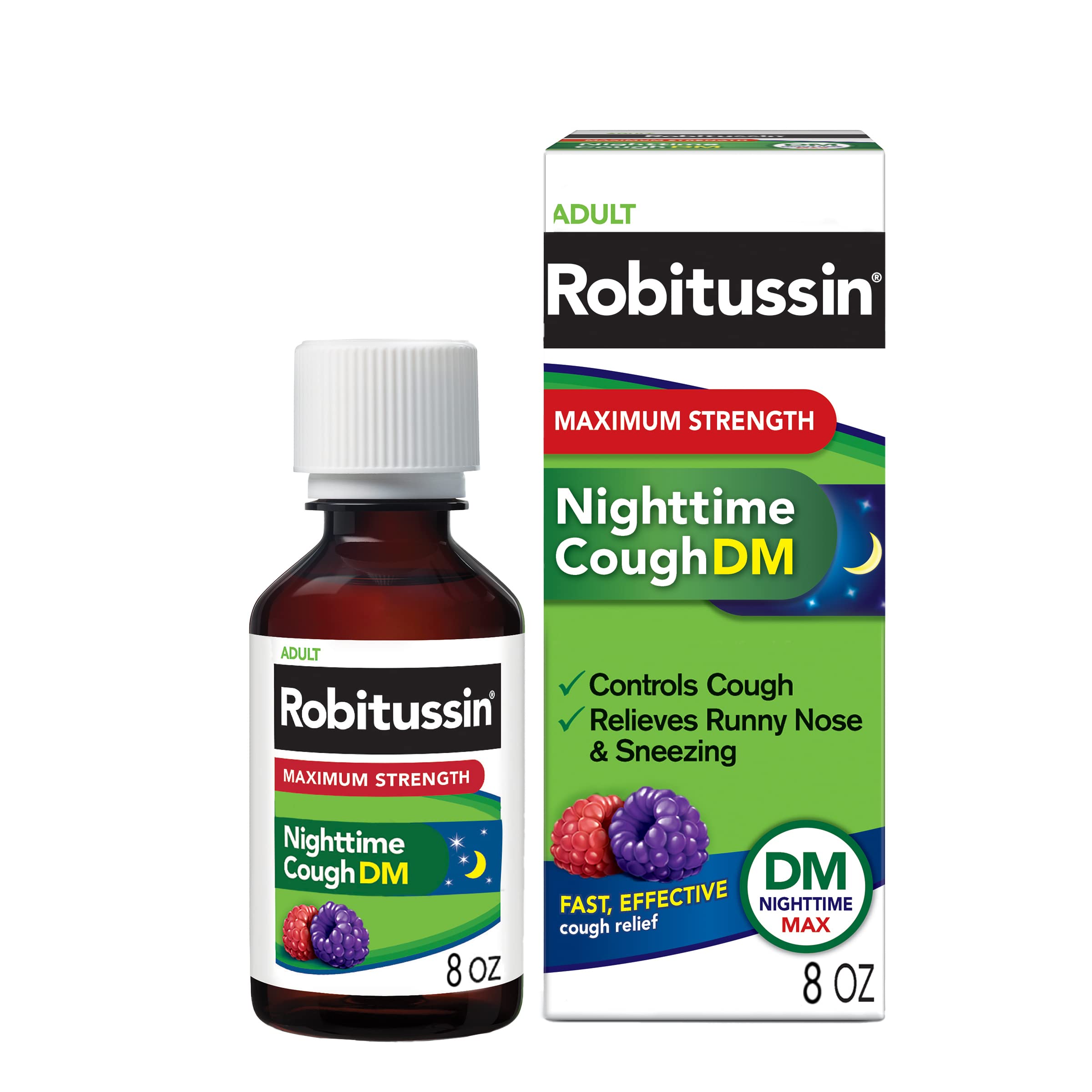 Robitussin Maximum Strength Nighttime Cough DM, Cough Medicine for Adults, Berry Flavor - 8 Fl Oz — Amazon image 14