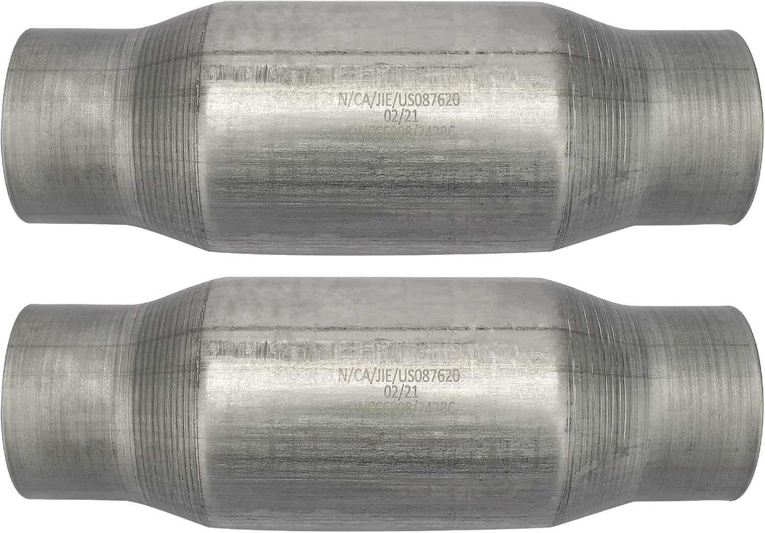 MAYASAF【2 pack】3" Inlet/Outlet Universal Catalytic Converter, High Flow Exhaust Pipe, w/o O2 Port (EPA Compliant), 2 pack