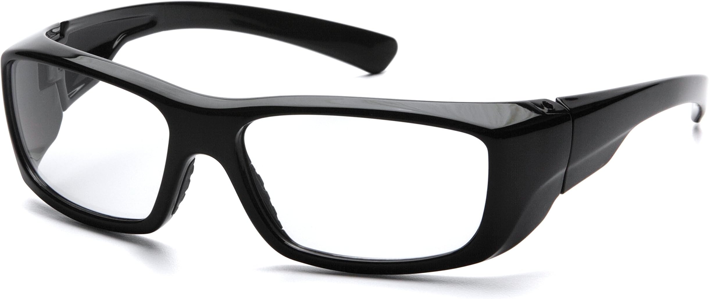 Pyramex Safety Clear FULL Reader Glasses, Scratch-Resistant,Black Frame 2.0