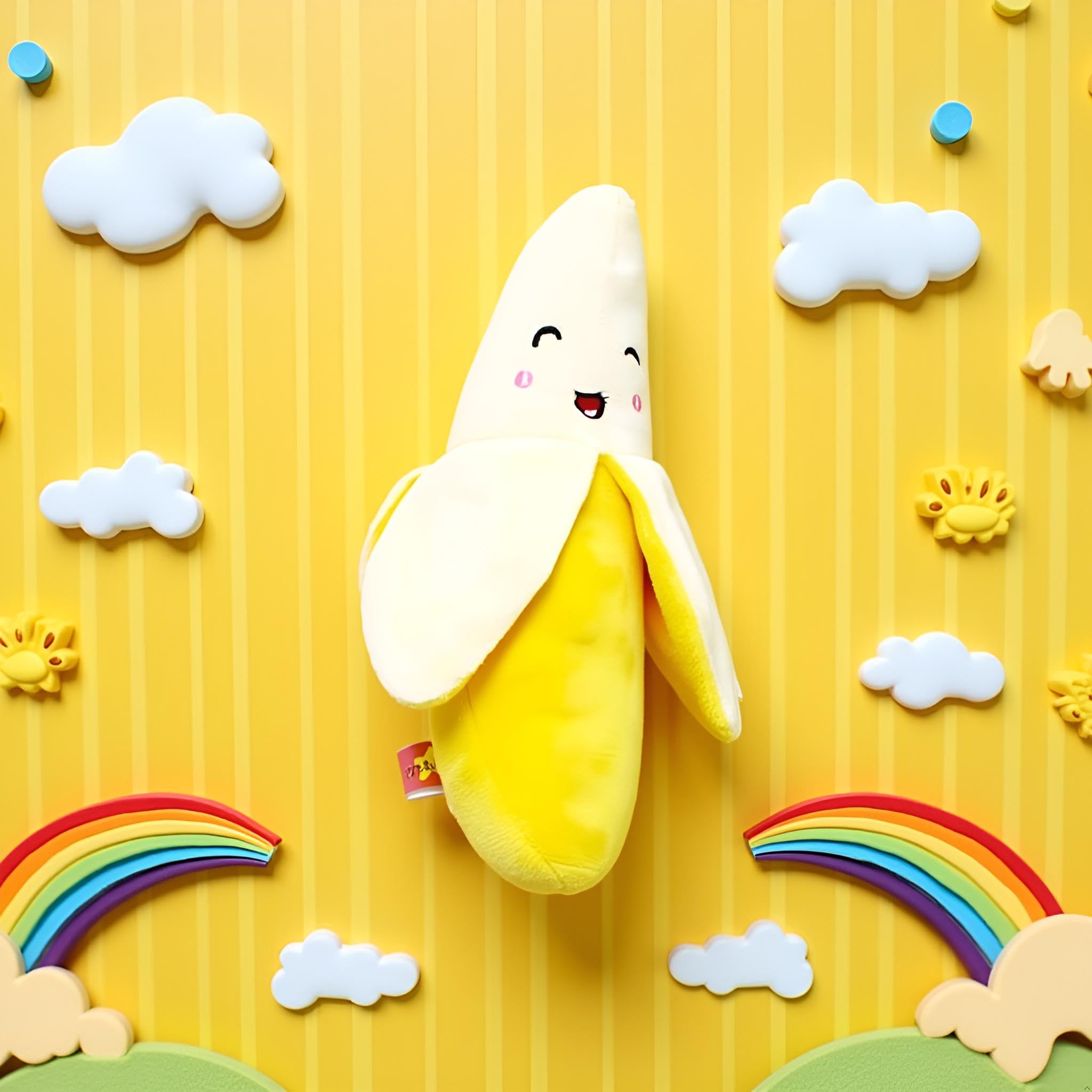 DPWOUM 1 x Yellow Banana Plush Toy, Fun Chew Toy for Small Pets Chew Toys, Toys,Chew Toy for Dogs - Image 2