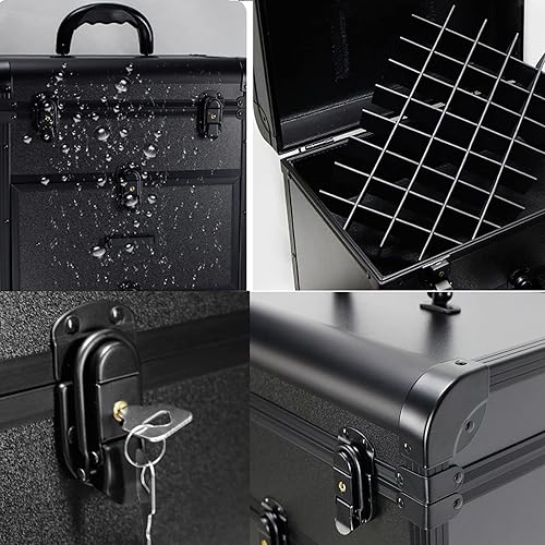 Miniatura 2 de Estuche de tren cosmético multifuncional, caja de almacenamiento de carretilla grande, organizador de cosméticos rodante con 4 ruedas rodantes, para