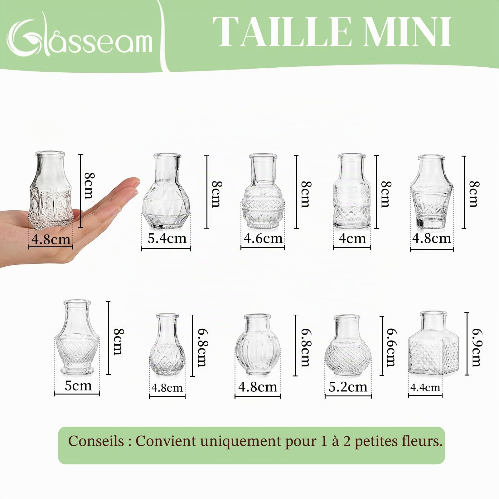 Glasseam Petit Vase en Verre pour Table: Lot de 40 Mini Vases Transparents pour Décorations de Table de Mariage Décorations de Table de Salle à Manger à la Maison