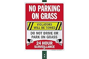 SmartSign Yard Sign - 'No Parking, Do Not Drive On Grass' Warning...