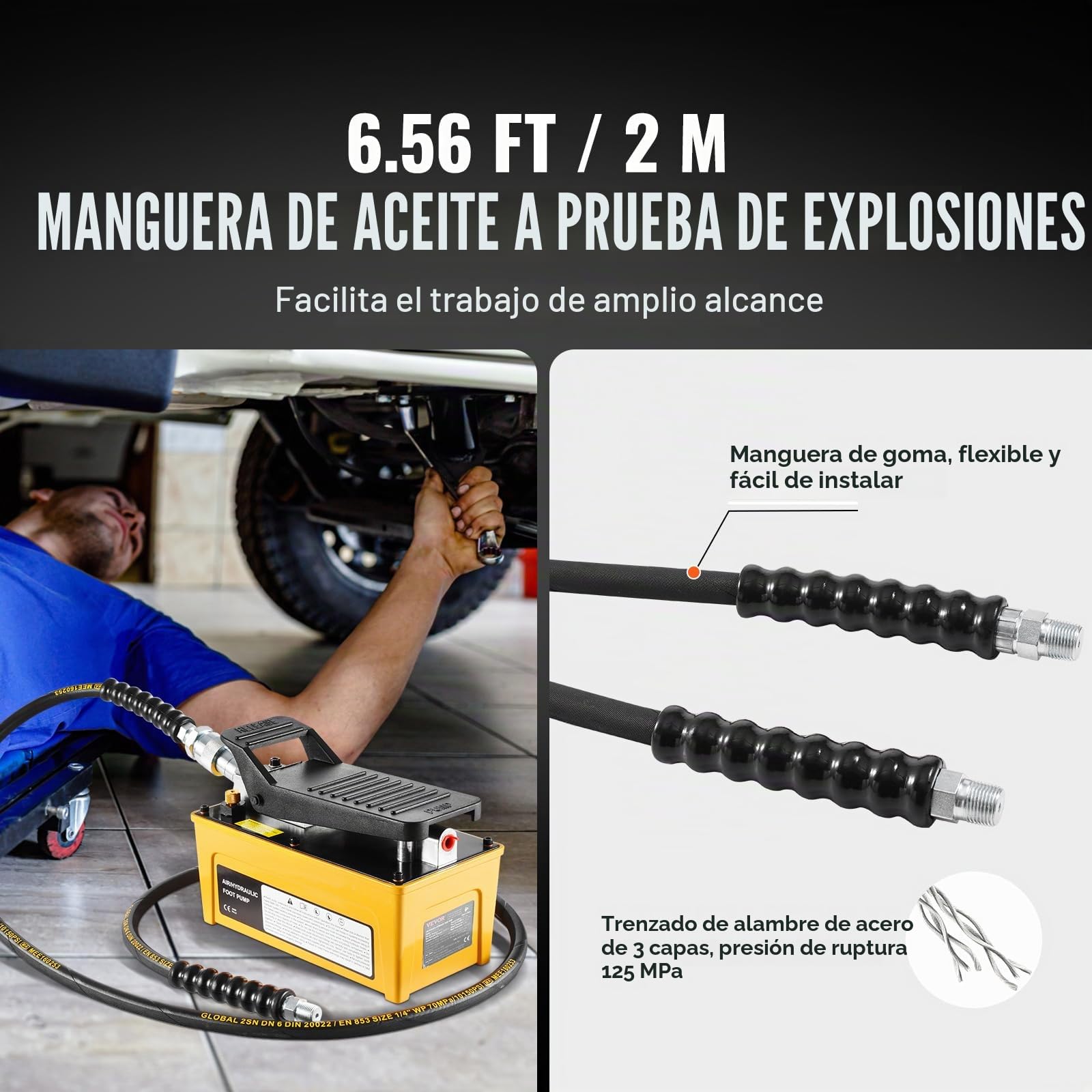VEVOR Bomba Hidráulica Neumática de 10000 PSI