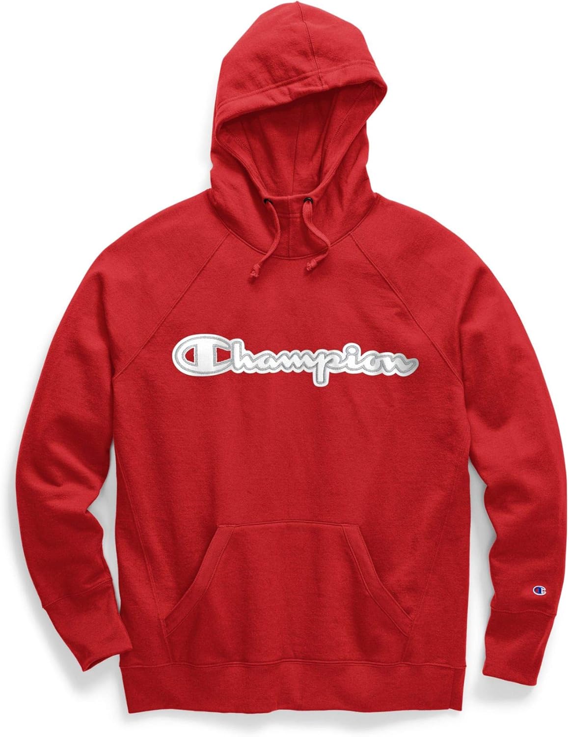 Champion Women's Powerblend Hoodie, Full Script, Scarlet-Y07970, X-Large
