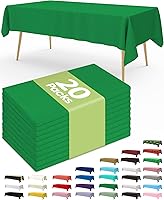Pureegg Premium Disposable Tablecloths 20 Pack - 54x108 Inch Green Plastic Covers for Rectangle Tables