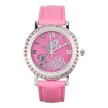 BARBIE 腕時計　【JUNK】 Barbie Watch with Pink Rhinestones & Metallic Silver Band by