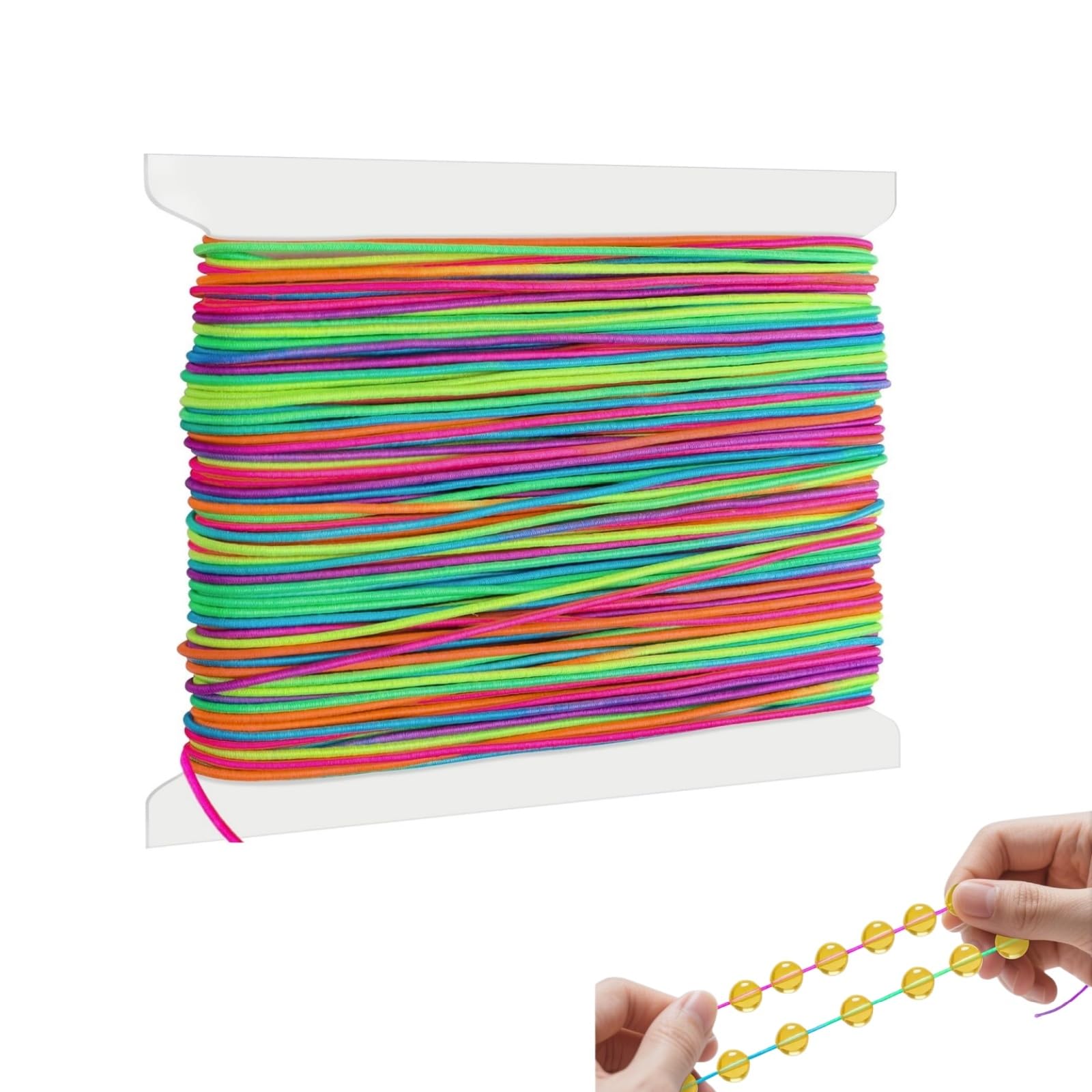 Liyun Multicolor 40M Bracelet Elastic String, 1Mm Sturdy Stretchy Cord, Beading Thread For Diy Bracelet Making Necklaces Jewelry Crafts (Multicolor)