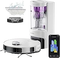 Vista 11 de Eureka Aspiradora robot E20 Plus con estación de vaciado automático sin bolsa, combo robótico de aspiradora y trapeador, capacidad de 45 días