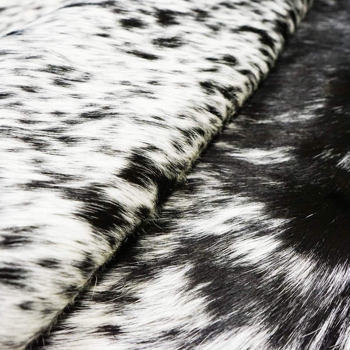 rodeo Salt and Pepper Cowhide Rug Brazilian Cow Skin Rug Brown/Tricolor/Black Cow hides Size XXL Approx 7x8 ft (213cmx243cm) cowhides Premium Quality (Black and White)