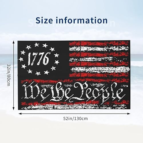 Miniatura 2 de 1776 - Toalla de playa vintage con bandera de Estados Unidos, toalla de baño, manta de playa, toalla de secado rápido para viajes, natación,