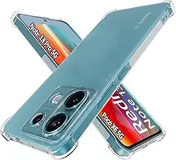USTIYA Capa para Poco X6 5G / Redmi Note 13 Pro 5G (não para 4G) Capa protetora transparente TPU quatro cantos transparente macia