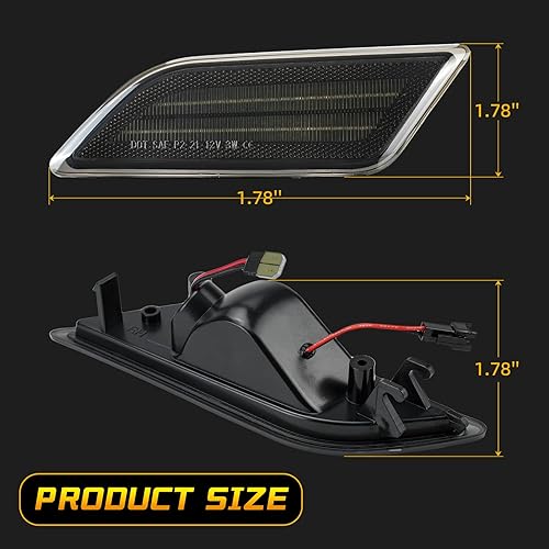 Miniatura 8 de Luz de marcador lateral LED compatible con Mercedes Benz Clase C W204 C250 C300 C350 C63 AMG 2012 2013 2014 delantero ámbar parachoques lámparas