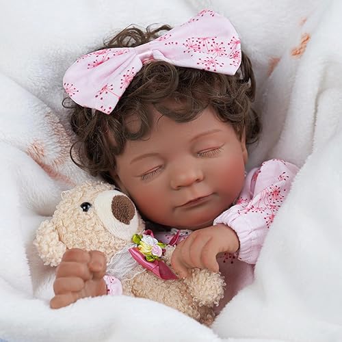 Miniatura 2 de BABESIDE Muñecas realistas de bebé Reborn Black Nate, de 17 pulgadas, suaves, de cuerpo completo, realistas, muñecas de bebé recién nacidas, muñecas