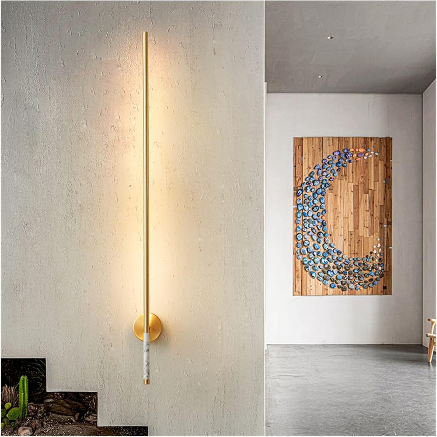 HYJAUSXB Wall lamp, Copper Lamp Simple Strip LED Sconce Light Compatible with Bedroom Living Room Loft Stair Aisle Indoor Bar Lamp, Pendant