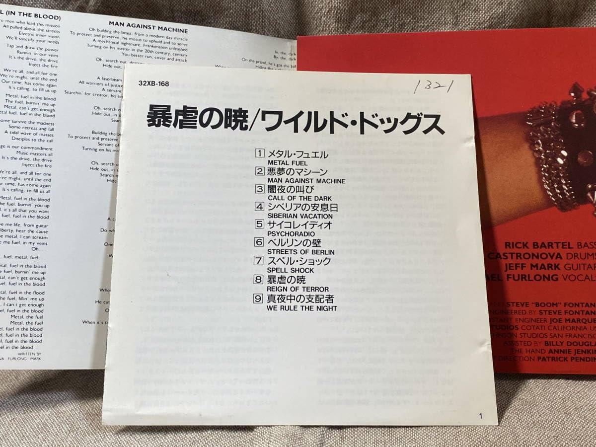US正統派メタル] WILD DOGS - REIGN OF TERROR 32XB-168 国内初版 日本 
