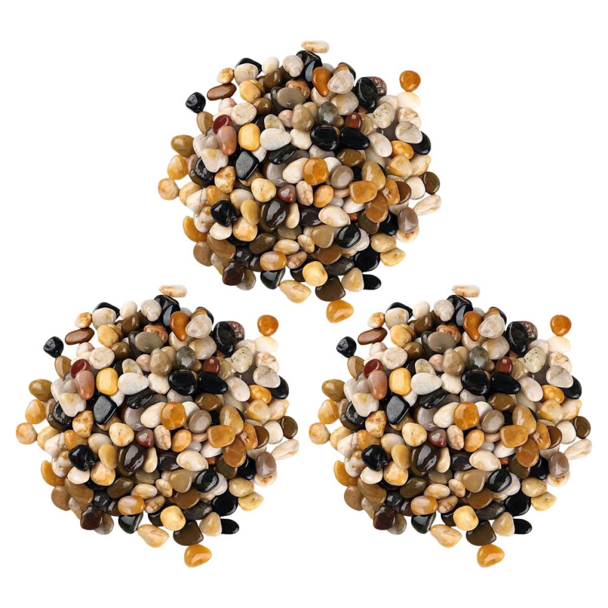 Natural River Pebbles for Planters and Succulent Plants, 3 Bags 500g Each (2-4cm) Decorative Stones for Indoor Garden Landscaping and Aquarium Vase Fillers