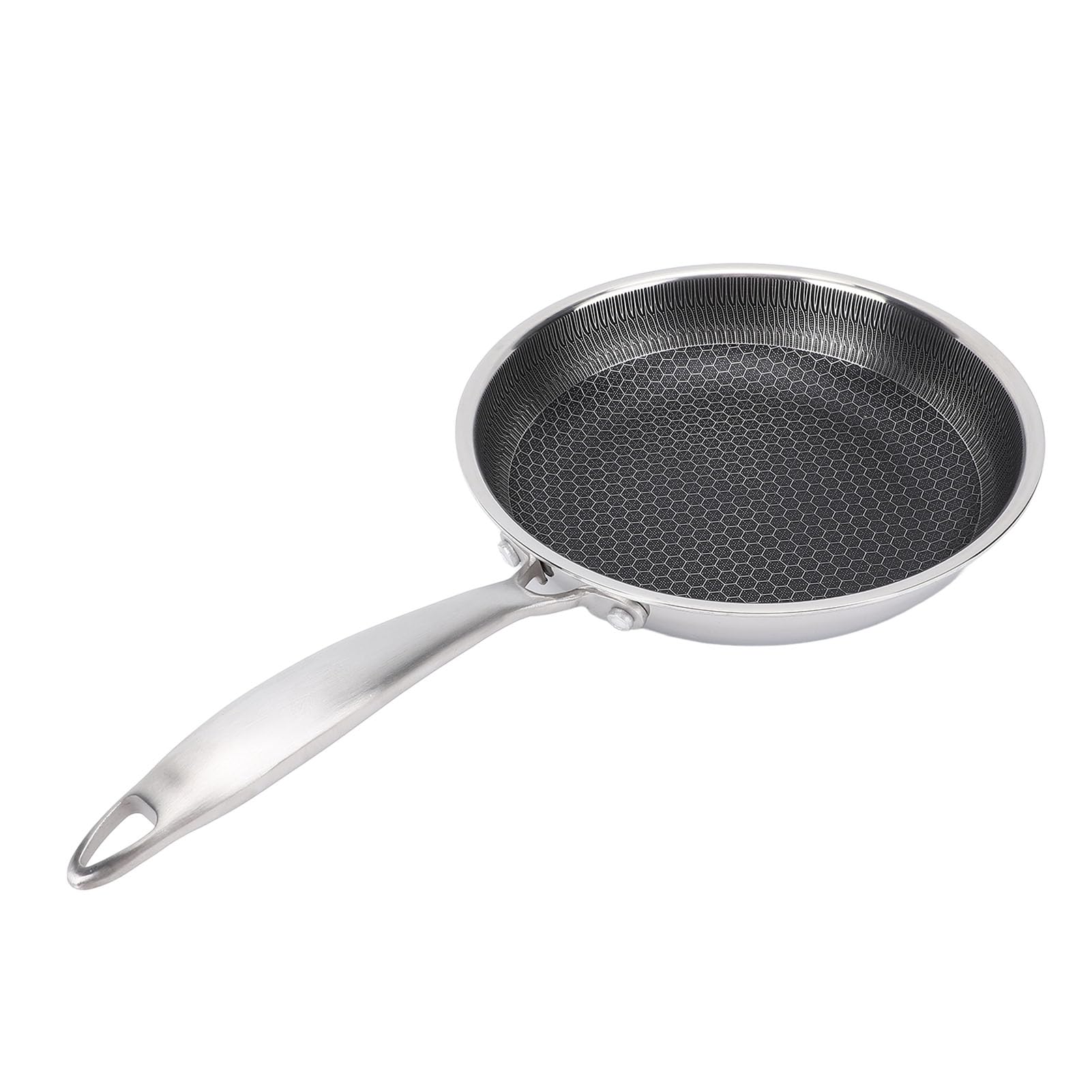 Fafeicy Patelnia ze Stali Nierdzewnej, Duża Nonstick Fating Patelnia Rdzeniowa Bez Wysiłku Wydanie żywności Miodu Anty Plasterka do Gotowania (30cm)