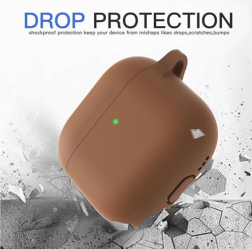 Miniatura 5 de Brujula Funda protectora de silicona para AirPods 4 con ANC, compatible con AirPods de 4 generación 2024 (marrón, AirPods 4 con ANC)