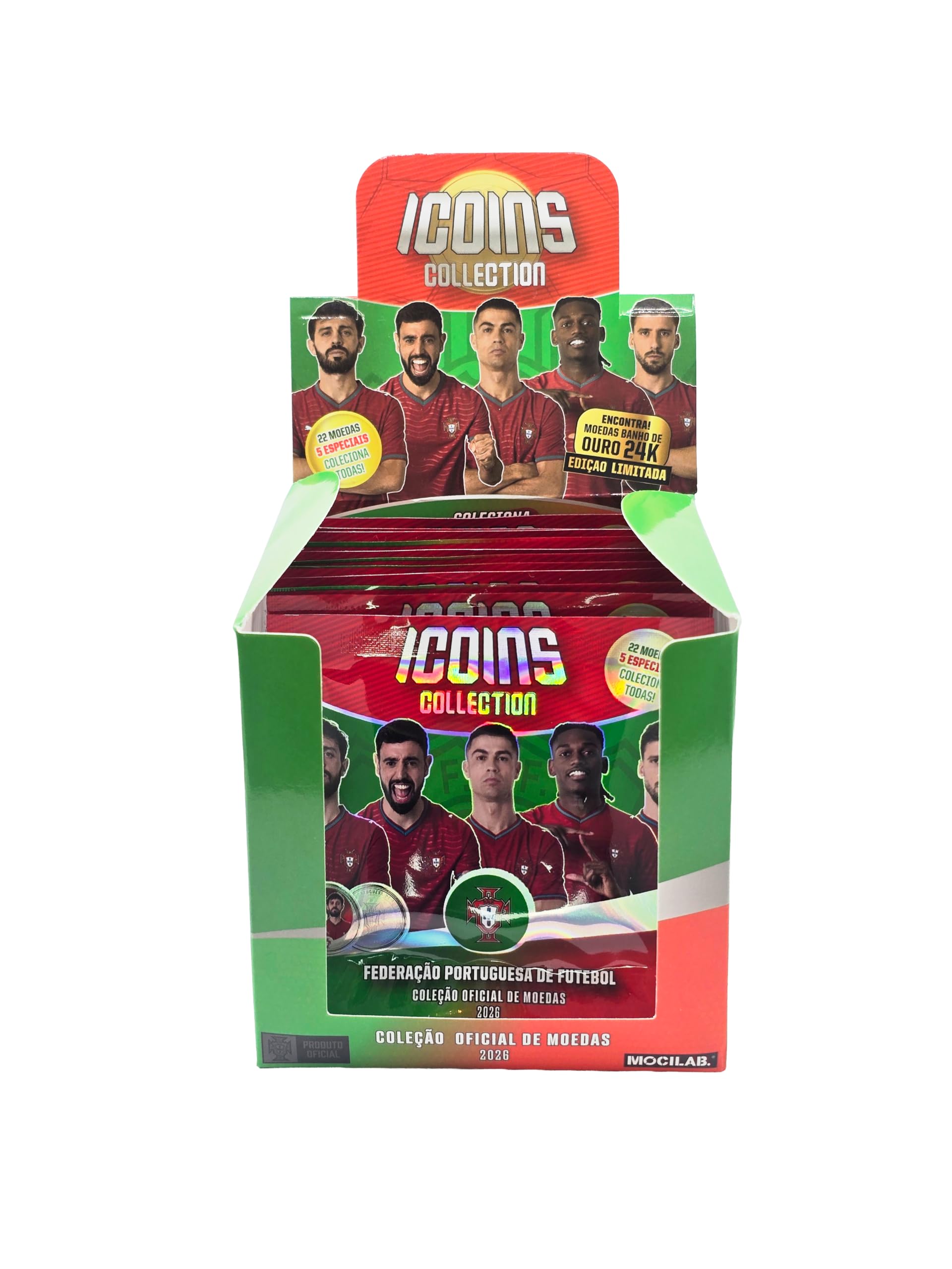Selección Portuguesa de Fútbol - Pack 11 Sobres de Monedas Coleccionables Sorpresa - Blind Box Coin Collection con Jugadores Oficiales - Ideal para Fans y Coleccionistas.