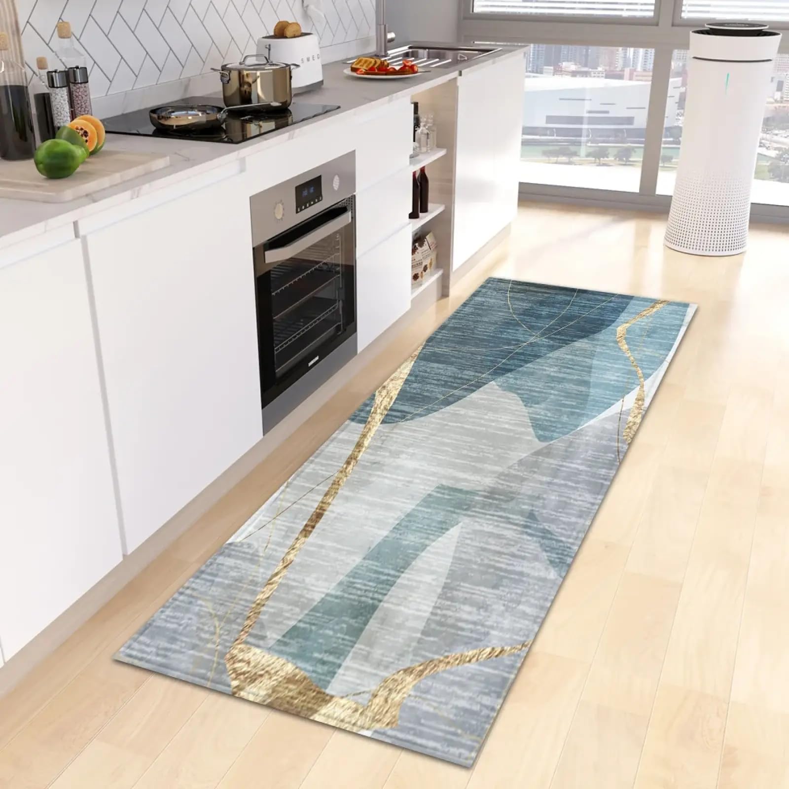 Tapis antidérapant 50x80cm moderne pour revêtement de sol de cuisine et chambre