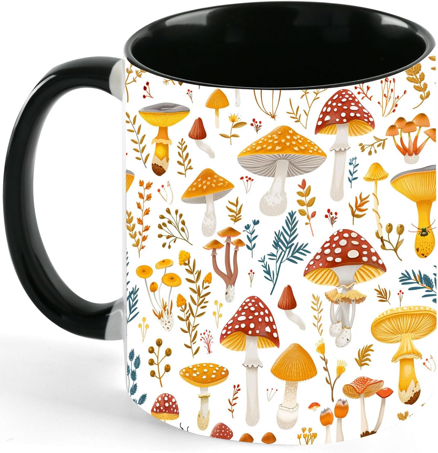 NOXOZNMOK Mushroom Coffee Mug for Women Men Ceramic Mug 11OZ Cup Suitable for Microwave Ovens Homes Offices