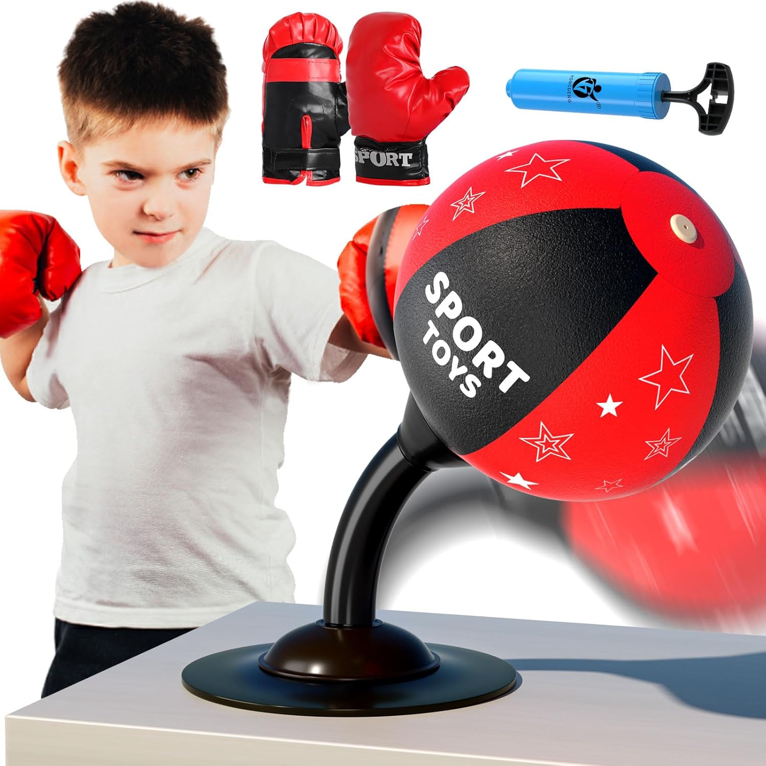 Desktop Punching Bag, Super Strong Suction Boxing Bag for Office and Home, Speed Balls Heavy Duty Stress Relief Boxing Bag,Funny Gifts for Boss or Coworker, Perfect for Kids and Adults, Easter