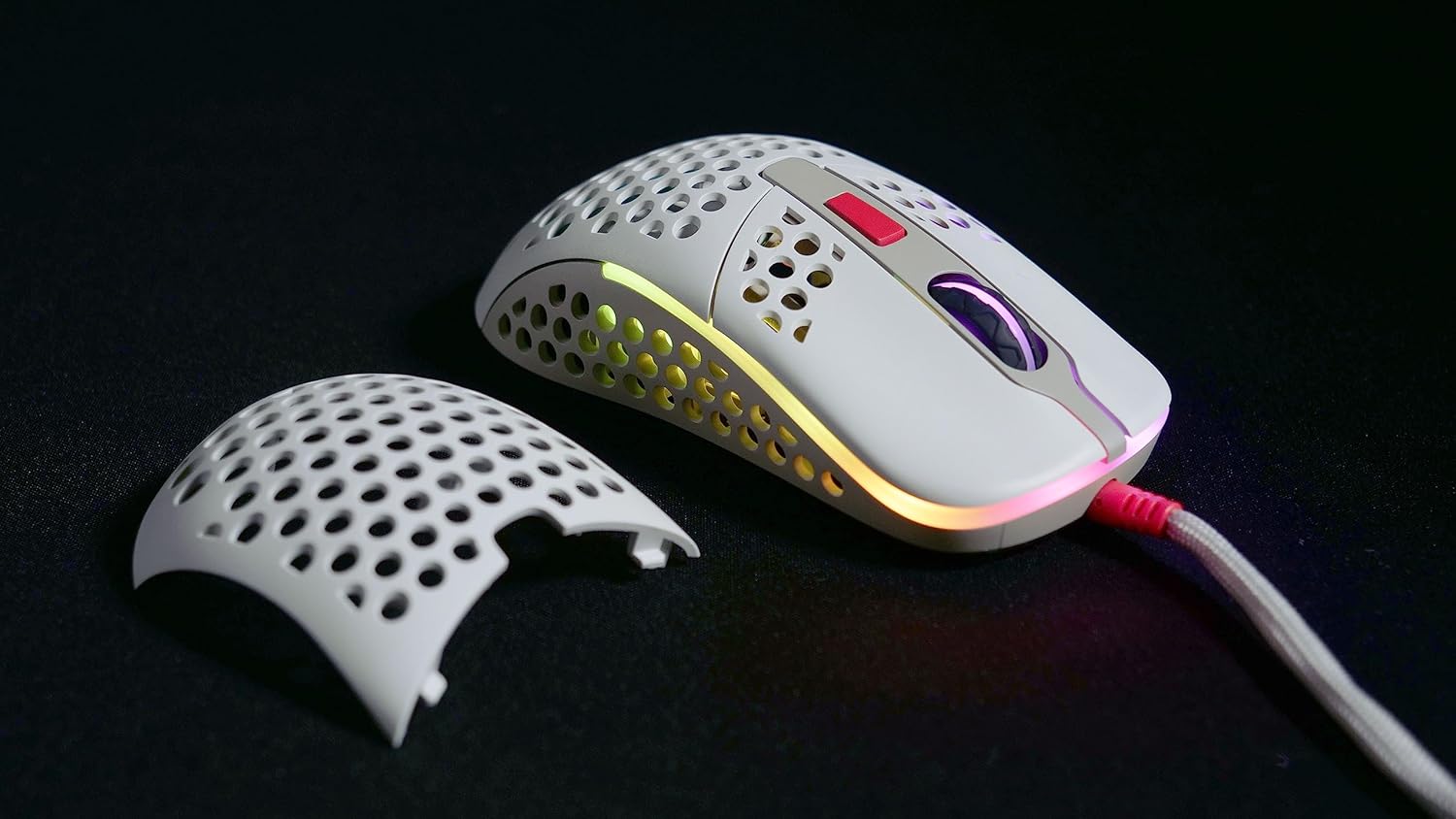 XTRFY M42 RGB, Ultra-Light Wired Gaming Mouse, Cutting-Edge Pixart 3389 Sensor, Modular Casing (2 Sizes incl.) Adjustable RGB Lighting, Retro Edition