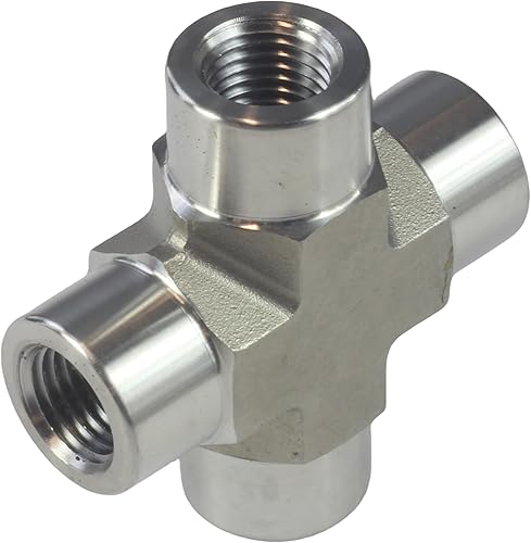 HFS (R) 14" NPT hembra roscado accesorio de tubería de 4 vías de acero inoxidable cruzado 304 (14" hembra NPT)