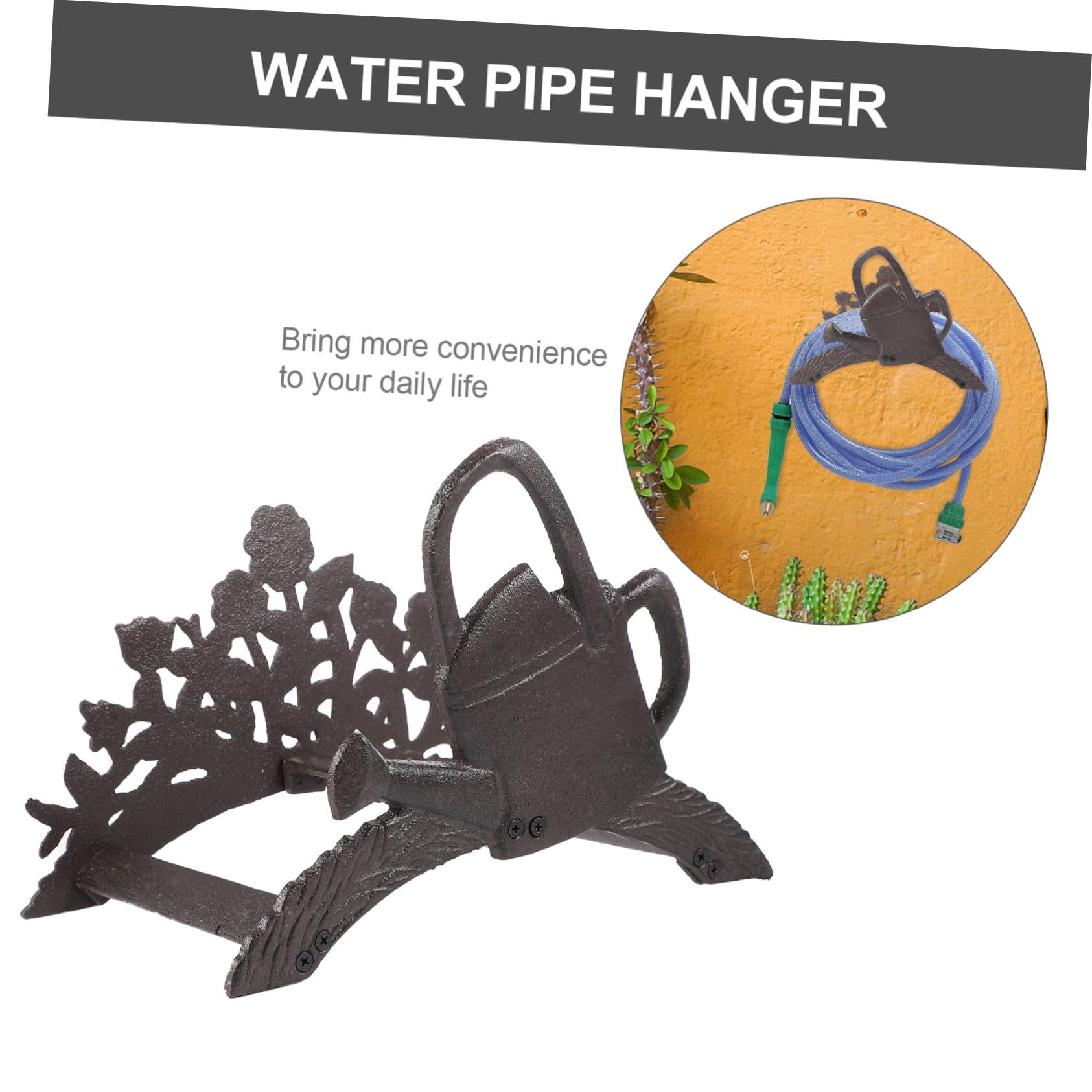 GALPADA Support Mural Résistance aux Intempéries pour Tuyau D'arrosage en Fonte Robuste Organiseur de Rangement Évite les Enchevêtrements pour Garage et Piscine
