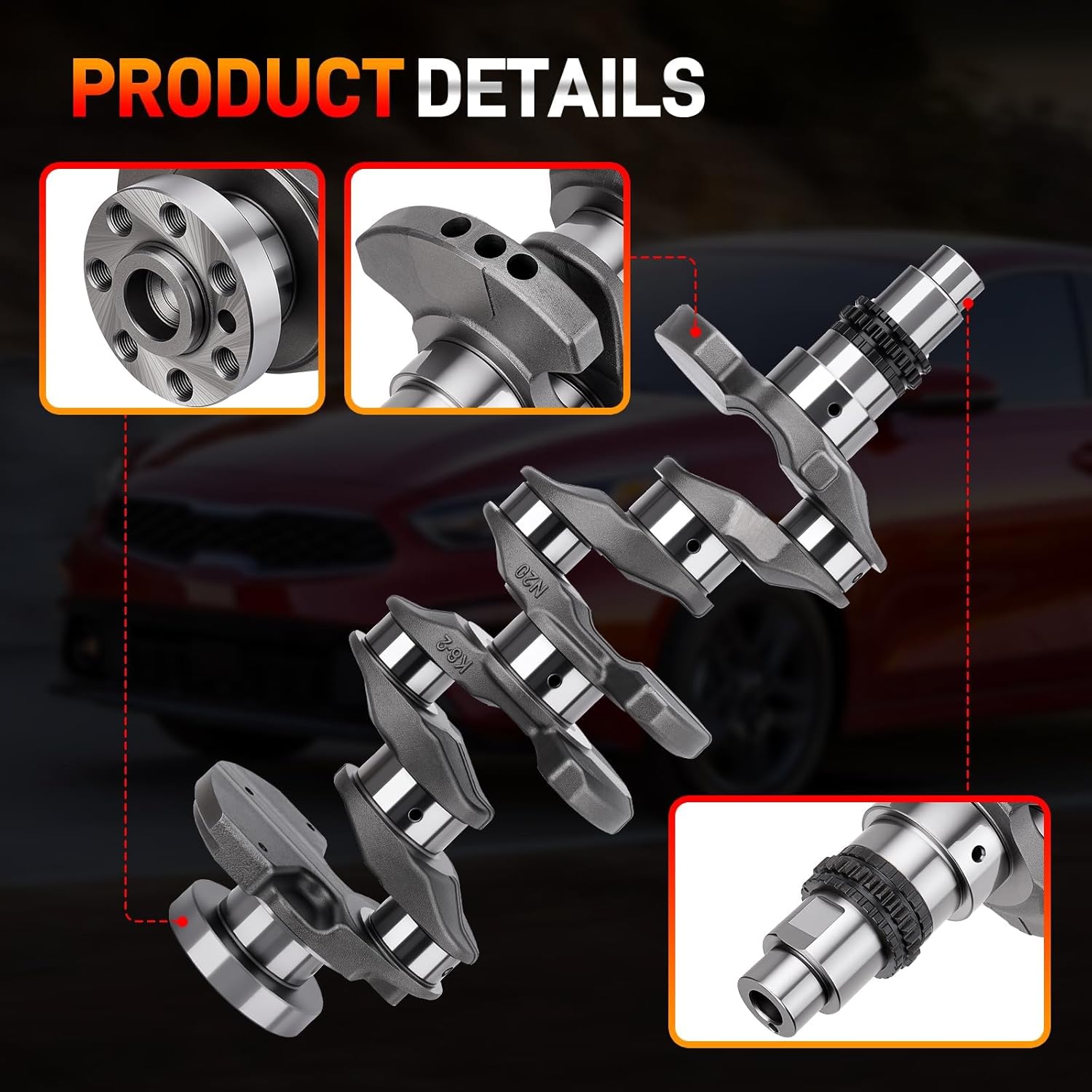 Engine Crankshaft Connecting Rod Bearings Kit Compatible with Kia Forte 2.0L 2017-2021, Hyundai Elantra Kona Veloster 2.0L 2016-2021, Replace# 23110-2E510 23110-2E501 23510-2E001 23510-2E460